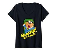 Women's Danger Mouse Penfold Hamster Not A Mole V-Neck T-Shirt