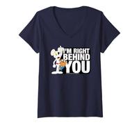 Women's Danger Mouse & Penfold Right Behind You Retro V-Neck T-Shirt