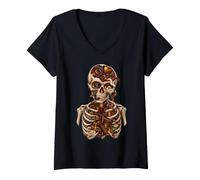 Women's Danger Noodle Snake Python Skeleton Haunted House Meme V-Neck T-Shirt