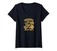 Womens Dangerously Attracted to Fantasy Sports Design V-Neck T-Shirt
