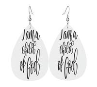 Women'S Dangle Earrings I Am A Child Of God Trendy Dangle Hoop Earrings Luxurious Pierced Earring For Beach Decoration Party