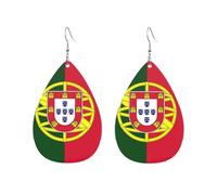Women'S Dangle Earrings Portugal Flag Colorful Leather Dangle Drop Earrings Luxurious Holiday Earring For Women Accessories Daily Wear