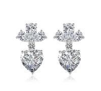 Womens Dangle Earrings Trendy, Stud Earrings for Women White Luxurious Style Sparkling Zircon 19.6X10.8mm Sister Wedding Jewelry Upgrade