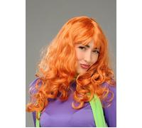 Womens Daphne Style Long Curly Ginger Beehive Wig Fringe Scooby Doo Fancy Dress