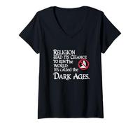 Womens Dark Ages History Medieval Period Atheist Humor Gothic V-Neck T-Shirt