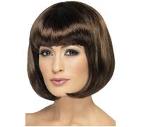 Womens Dark Brown Bobbed Wig