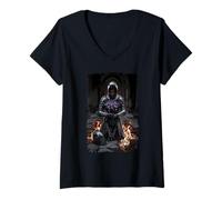 Womens Dark Knight Strong Sacrifice Embers Love Loyal Kingdom V-Neck T-Shirt