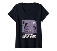 Womens Dark Romance Booktok Tell Me I'm A Good Girl V-Neck T-Shirt