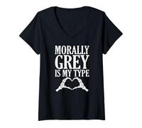 Women's Dark Romance Reader Morally Grey is My Type V-Neck T-Shirt
