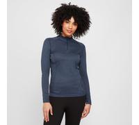 Women's Dart Long Sleeve Zip Neck Top, Navy 14