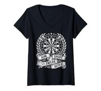 Women's Dart Player Dart Board One Dart Competition Arrow Darting V-Neck T-Shirt