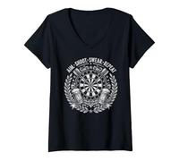 Women's Dart Player Dart Board One Dart Competition Arrow Darting V-Neck T-Shirt