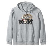 Women's Darts Mom Leopard Print Lips Darts Player Mom Zip Hoodie
