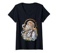 Women's Darwin Evolution Theory Coquette Catholic Sacred Vintage V-Neck T-Shirt