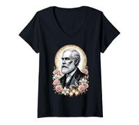 Women's Darwin Evolution Theory Coquette Catholic Sacred Vintage V-Neck T-Shirt