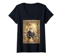 Women's Darwin Evolution Theory Coquette Catholic Sacred Vintage V-Neck T-Shirt