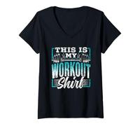 Womens Das Ist Mein Trainingshirt Fitness Gym Sport Workout V-Neck T-Shirt