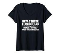 Women's Data Center Technician Because I Know What I'm Doing V-Neck T-Shirt