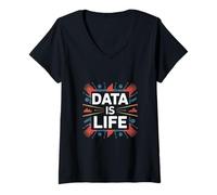 Womens Data is Life Charts and Graphs Design for Analysts V-Neck T-Shirt