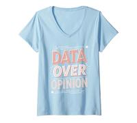 Womens Data Over Opinion Binary Code Design V-Neck T-Shirt