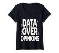 Women's Data Over Opinions Funny Data Analyst Statistics V-Neck T-Shirt