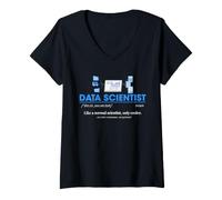 Women's Data Scientist Definition Statistics Analytics Career Humor V-Neck T-Shirt