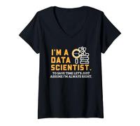 Women's Data Scientist Humor Always Right Funny Statistics V-Neck T-Shirt