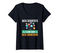 Women's Data Scientists Can Data Engineering Database Admin V-Neck T-Shirt, Black, X-Large