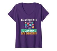 Women's Data Scientists Can Data Engineering Database Admin V-Neck T-Shirt, Purple, X-Large
