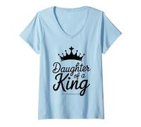 Womens Daughter of King 2 Corinthians 6:18 Christian Tee V-Neck T-Shirt