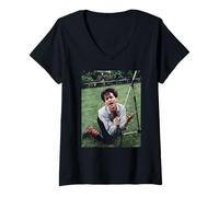 Womens Dave Gahan Singer Depeche Mode by Virginia Turbett V-Neck T-Shirt