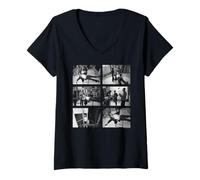 Womens David Bowie Contact Sheet Lodger Duffy Archive Photography V-Neck T-Shirt