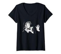 Women's David Bowie Glass Spider Tour Press Photo 1987 V-Neck T-Shirt