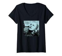Womens David Bowie Hunky Dory Blue Photo by Brian Ward V-Neck T-Shirt