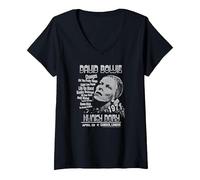 Women's David Bowie - Hunky Dory V-Neck T-Shirt, Black, Medium