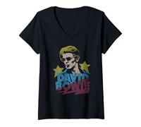 Womens David Bowie - Icon V-Neck T-Shirt