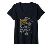 Womens David Bowie - Live '72 V-Neck T-Shirt