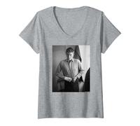 Womens David Bowie Lodger Shoot Candid Duffy Archive Photography V-Neck T-Shirt