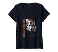 Women's David Bowie - Low V-Neck T-Shirt, Black, Large