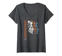 Women's David Bowie - Low V-Neck T-Shirt, Dark Heather Grey, Large