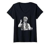 Womens David Bowie Serious Moonlight Tour 1983 by Virginia Turbett V-Neck T-Shirt