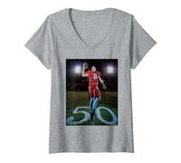 Womens David Carr Quarterback Fresno Bulldogs NFL Michael Grecco V-Neck T-Shirt