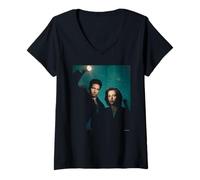 Womens David Duchovny Gillian Anderson The X-Files Michael Grecco V-Neck T-Shirt