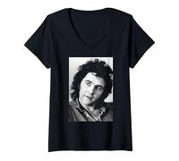 Womens David Essex Gold & Ivory Era Portrait 1977 V-Neck T-Shirt