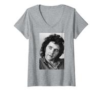 Womens David Essex Portrait Gold & Ivory Era 1977 V-Neck T-Shirt