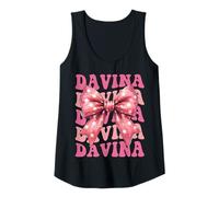 Womens Davina Name Coquette Bow Aesthetic for Women Girls Tank Top