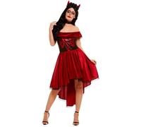 Womens Day of the Dead Devil Fancy Dress Costume Size 16-18