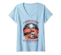 Womens Day of The Dead Eternal Road - Dia de Los Muertos V-Neck T-Shirt