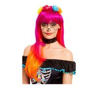 Womens Day of the Dead Wig Halloween Fancy Dress Accessory