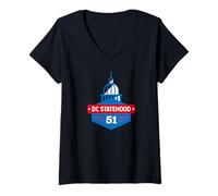 Womens DC Statehood 51 State Washington D.C. District of Columbia V-Neck T-Shirt